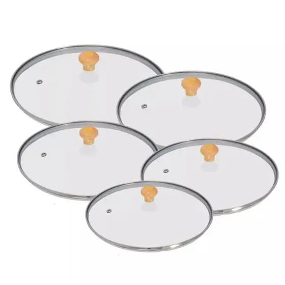 Tampa de Vidro com Borda Inox para Panelas tamanhos 14 a 30