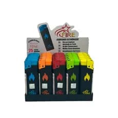 Isqueiros Elétricos Firestar Wind-Proof Recarregável chama color