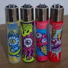 Kit 4 unid. Clipper Original Maxxi - Isqueiro recarregável - Diversas Coleções - sem gás