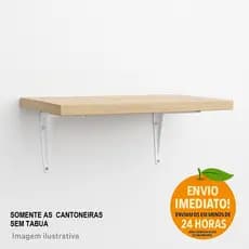 Kit de 2 Cantoneiras Metálica 6x8'' Branca 0,7mm