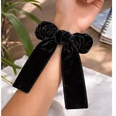 Xuxinha de Veludo luxo e delicada com Laço Removível 2 em 1 Scrunchie Premium Não Danifica o Cabelo