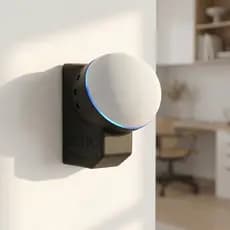 Suporte Alexa Echo Dot 4 e 5 Tomada Parede – Organizador de Cabos, Decoração Moderna e Minimalista