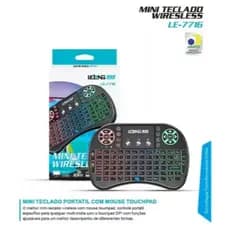 Mini Teclado para smart tv box Lelong Max Le-7716 Com Led Preto Wiresless