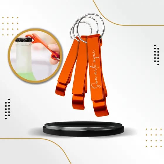 100 Chaveiros Abridor Garrafas Latas Personalizados Brindes Cor Laranja