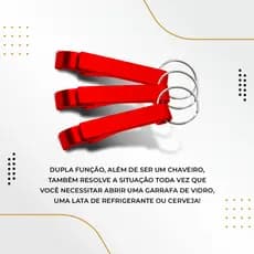 100 Chaveiros Abridor Garrafas Latas Personalizados Brindes Cor Vermelho