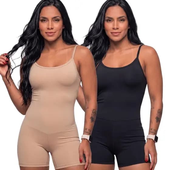 Macaquinho Segunda Pele Feminino  Compressão de Medidas Macaquito Anágua Modeladora
