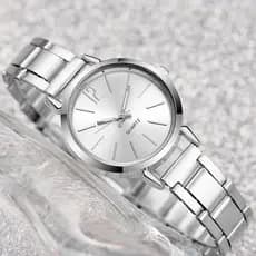 Novo relógio feminino, relógio de pulso feminino de luxo leve com pulseira de aço, relógio de quartzo elegante e simples