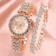 Relógio Feminino, Relógio Simples e Versátil com Detalhes em Diamante, Relógio Feminino Elegante e Fresco Estilo Coreano