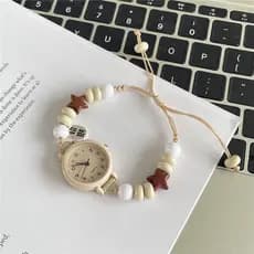 Relógio de pulso feminino artesanal e fofo no estilo Ins, artístico e simples, para meninas e melhores amigas, relógio d