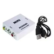 Conversor Rca Entrada X Hdmi Saída AV2HDMI 1080p Vídeo Mini