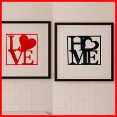 Decoração para parede da sala, escritório - quadro decorativo moderno - LOVE - HOME