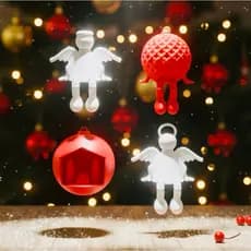 Kit Decoração para árvore de Natal - Anjos e Bolas Decorativo com Presépio