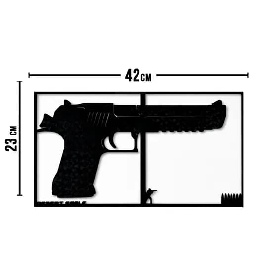 Quadro Decorativo Desert Eagle Cs Go 2 Preto Carbono 2 Peças