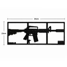 Quadro Moldura Decorativo M4A1-S CS GO Gamer | Arte de Parede Preta 64cm | Decoração Gamer Efeito Carbono