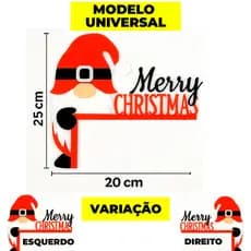 Decoração Enfeite de Natal Canto de Porta Gnomo, Merry Christmas (Feliz Natal)