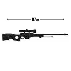 Quadro Decorativo Rifle Awp Cs Go 2 - Preto Carbono 4 Peças