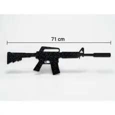 Quadro Decorativo M4A1-S CS GO Gamer | Arte de Parede Preta 71cm | Decoração Gamer Efeito Carbono