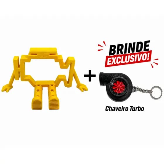 Decorativo Perninha Articulada Luz De Injeção + chaveiro turbo