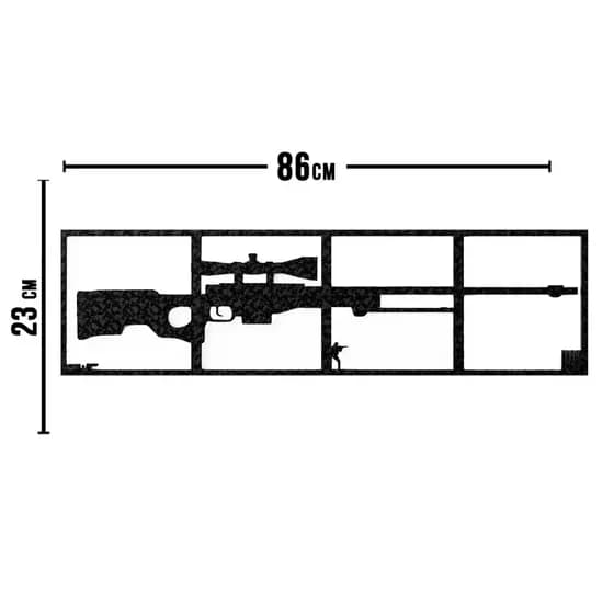 Quadro Decorativo Rifle Awp Cs Go 2 Preto Carbono 4 Peças