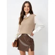 Colete Feminino Básico Sem Manga Moda Casual Elegante Versátil