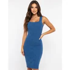 Vestido Feminino Tricot Modal Justo Regata Elegante Festa Casual Confortável