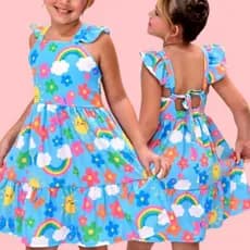 Vestido Infantil Menina Casual  Confortável  Princesa Alegre