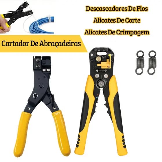 Descascador De Fios Autoajustável, Descascador/Cortador/Crimpador 3 Em 1 Descascadores