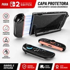 Capa Rígida Transparente Para Nintendo Switch 2, Case Anti-Risco E Alta Transparência - Proteção Total