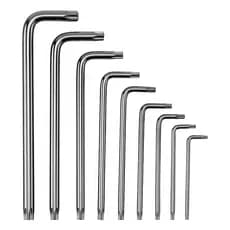 JOGO DE CHAVE TORX LONGO, ACABAMENTO ACETINADO, CROMO VANADIO, T10-T50, 9PCS // MTX
