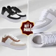 KIT 2 PARES - Tênis Unissex Confortável - Estilo 34 a 44 - Promoção Relâmpago com 50% de Desconto