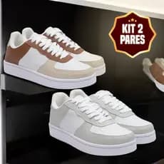 KIT 2 PARES - Tênis Unissex Leve - Estilo e Conforto Total 34 a 44 - Promoção Relâmpago