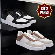 KIT 2 PARES - Tênis Masculino Feminino Casual Confortável Dia a Dia 34 ao 43 - Envio Imediato
