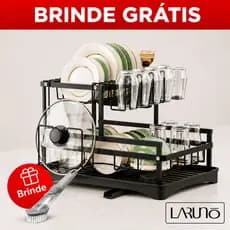 Escorredor de Louças 2 em 1 Rack Duplo de Pia Aço Carbono Preto LARUNO