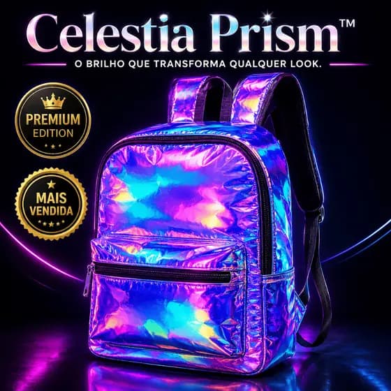 Mochila Holografica Metalizada Estilo Moderno Brilho Colorido Duravel Sortida
