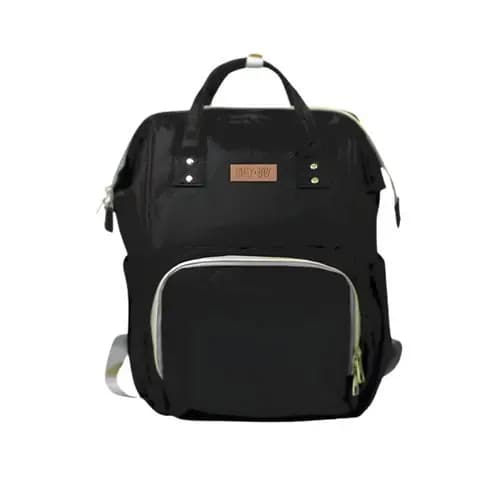 Mochila Maternidade Preta Grande Capacidade Multifuncional Bolsos Viagem