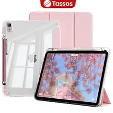 TASSOS Capa Transparente Para iPad (A16) 2025/iPad 10ª Geração 2022+ Caneta Stylus Com Suporte de três dobras, Despertar