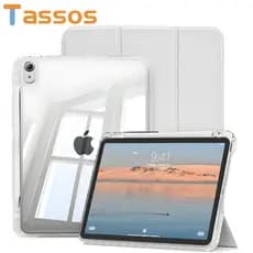 TASSOS Capa Transparente para iPad Air M4/M3/M2 11 Polegadas Magnética Com Porta Caneta e Suporte