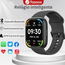 TASSOS Relógio Smartwatch Bluetooth 5.3 Resistente à Água 3ATM Com Assistente de Voz Alexa Integrado
