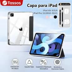 TASSOS Capa 3 Dobrar HD Magnética Para  iPad Pro 11(2018-2022)Air 4/5 Air M2/M3 Com Suporte Para Caneta