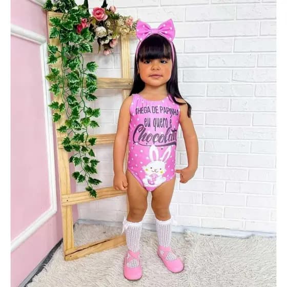 Body infantil ; Body com tiara ; Body eu quero chocolate; Body com tiarinha ; Body 2 anos
