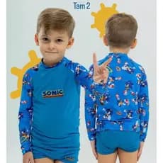 Conjunto UV Menino ; Conjunto proteção UV Infantil ; Kit UV menino ; Moda Praia menino
