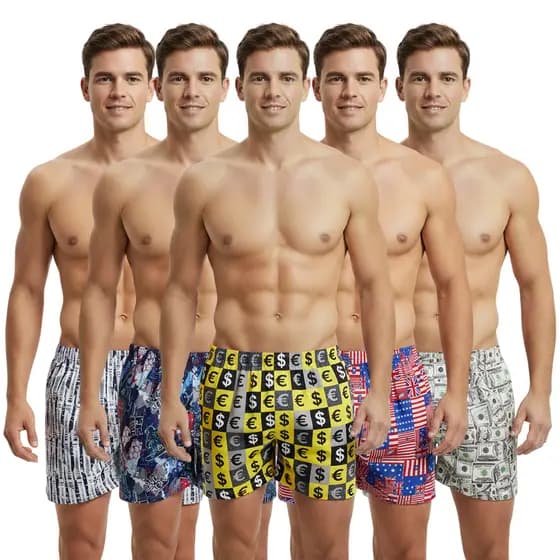 Kit 5 Cuecas Samba Canção Short Masculino Pijama Conforto