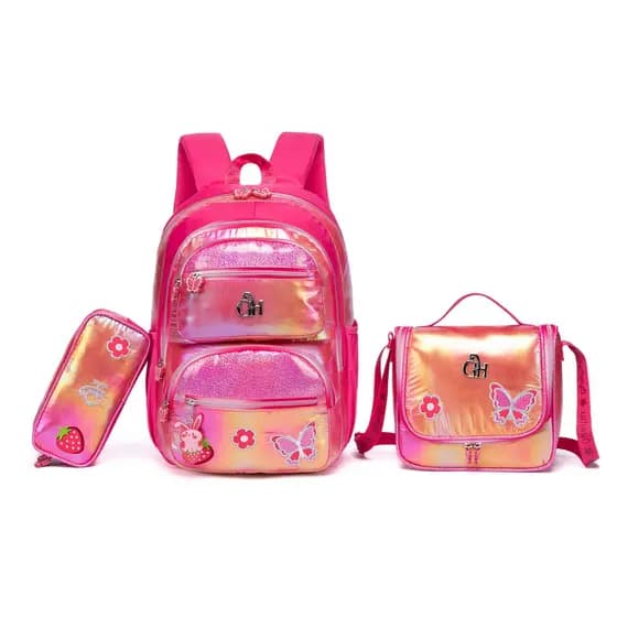Kit Mochila Infantil Juvenil Escolar Guelph Menina Estojo Lancheira Espaçosa Resistente