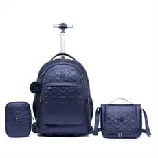 Kit Mochila Lancheira Estojo Juvenil Ghelph Escolar Passeio Rodinha