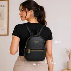Mini Mochila Feminina Casual Antifurto Couro PU Guelph Canada Pequena Estilosa Mochilinha Blogueira