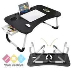 Mesa Para Notebook Portátil Dobrável Articulada em Mdf Suporte para Laptop Cama Estudo Porta Tablet