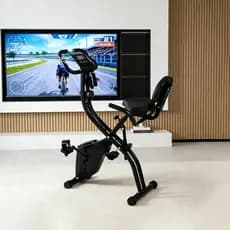 Bicicleta Ergométrica Vertical Dobrável Fitness para Treino em Casa