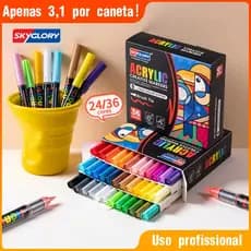 Caneta Acrílica De Ponta Macia SKYGLORY 12/24/36/48/60 kit Ideal Para Estudantes E Para desenhos