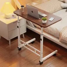 Mesa Multiuso Ajustável com Rodinhas para Notebook Cama Sofá Novo Chegada Cor Nogueira Preta