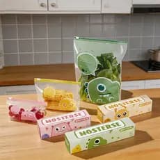 Kit 10/15 Sacos Zip Reutilizáveis para Alimentos Herméticos Freezer e Geladeira BPA Free